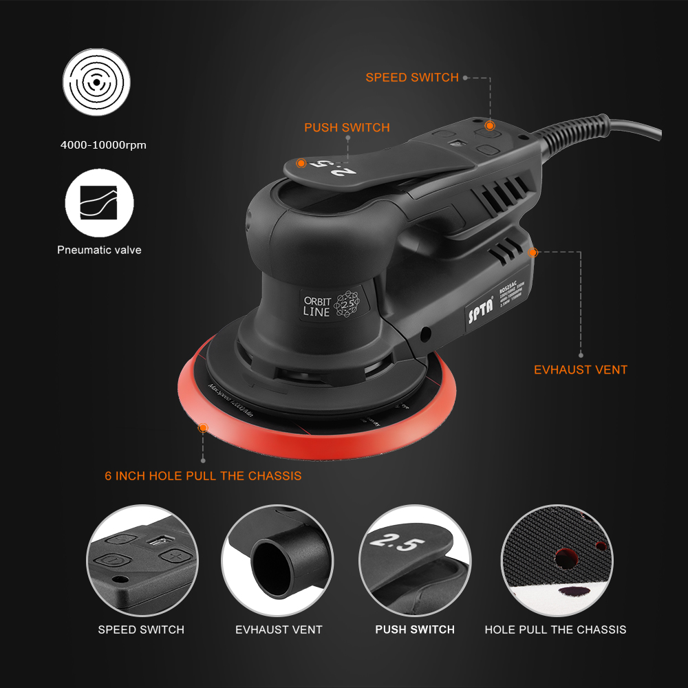 SPTA 350W Electric Car Random  – обзор и цена Random Orbital Sander