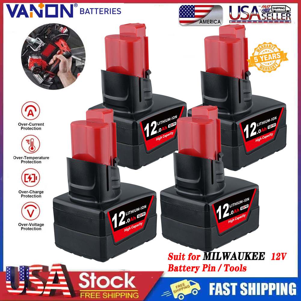VANON 1/2/4Pack 12Ah M12 Repla – обзор и цена Power Tools Milwaukee