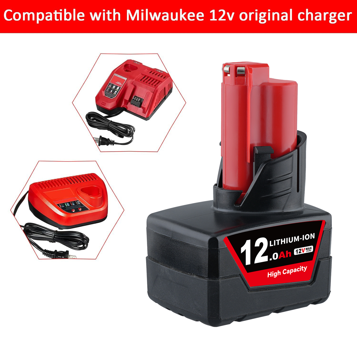 VANON 1/2/4Pack 12Ah M12 Repla – обзор и цена Power Tools Milwaukee