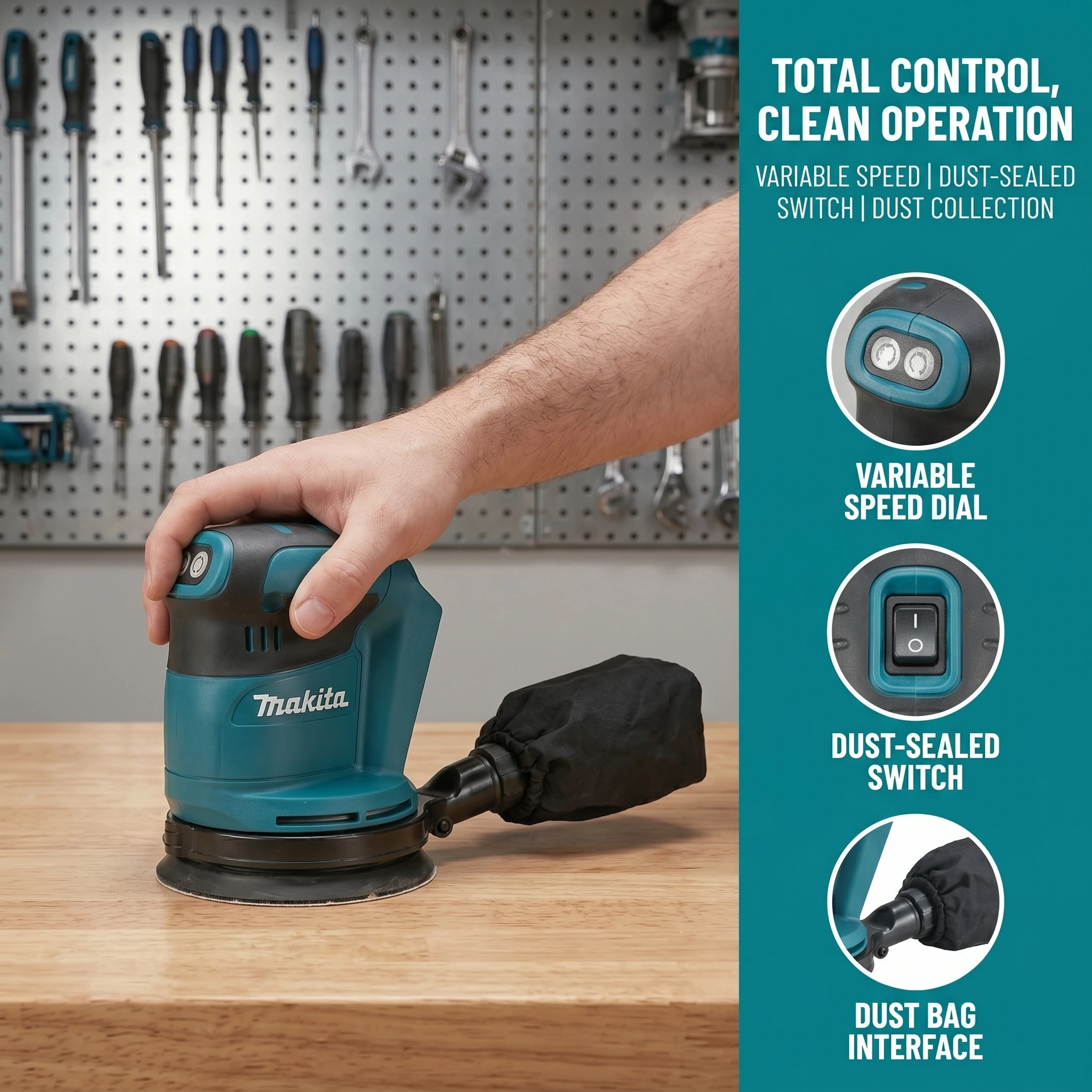 Makita DBO180 Rechargeable Dis – обзор и цена Random Orbital Sander