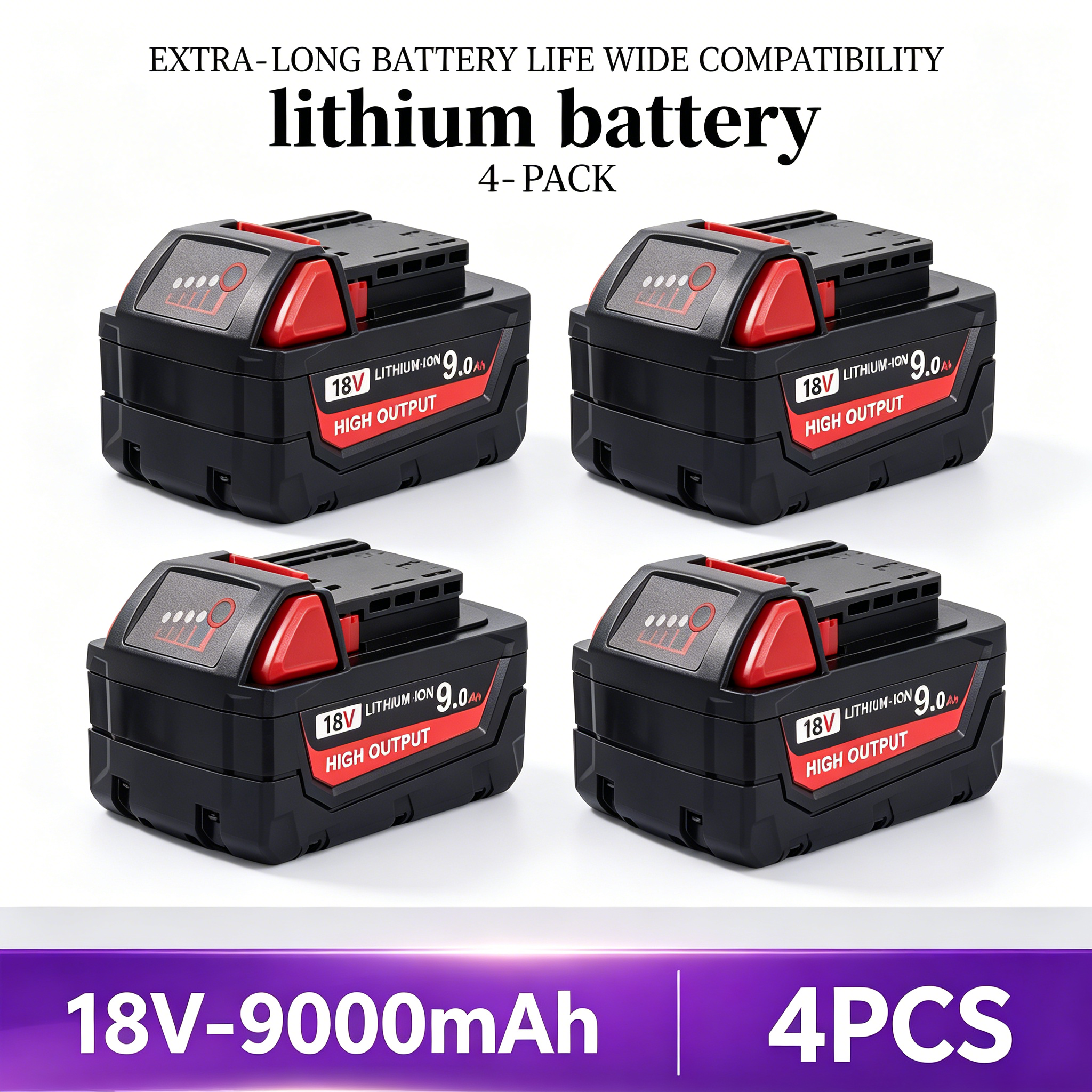 4Pack 9.0Ah Battery For Milwau – обзор и цена Power Tools Milwaukee