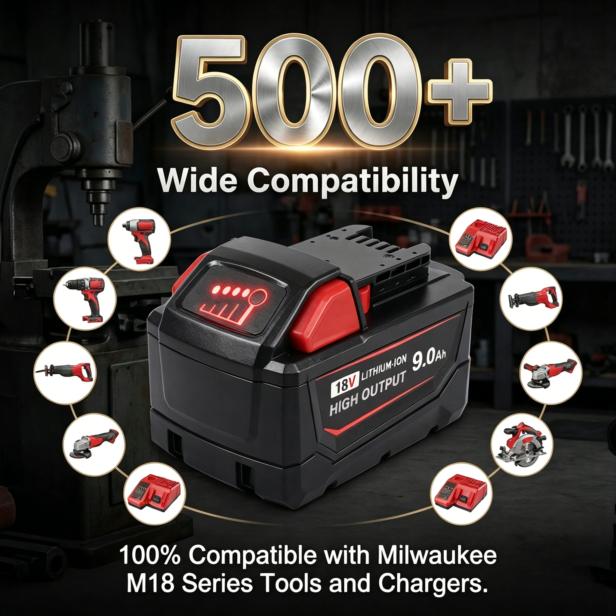 4Pack 9.0Ah Battery For Milwau – обзор и цена Power Tools Milwaukee