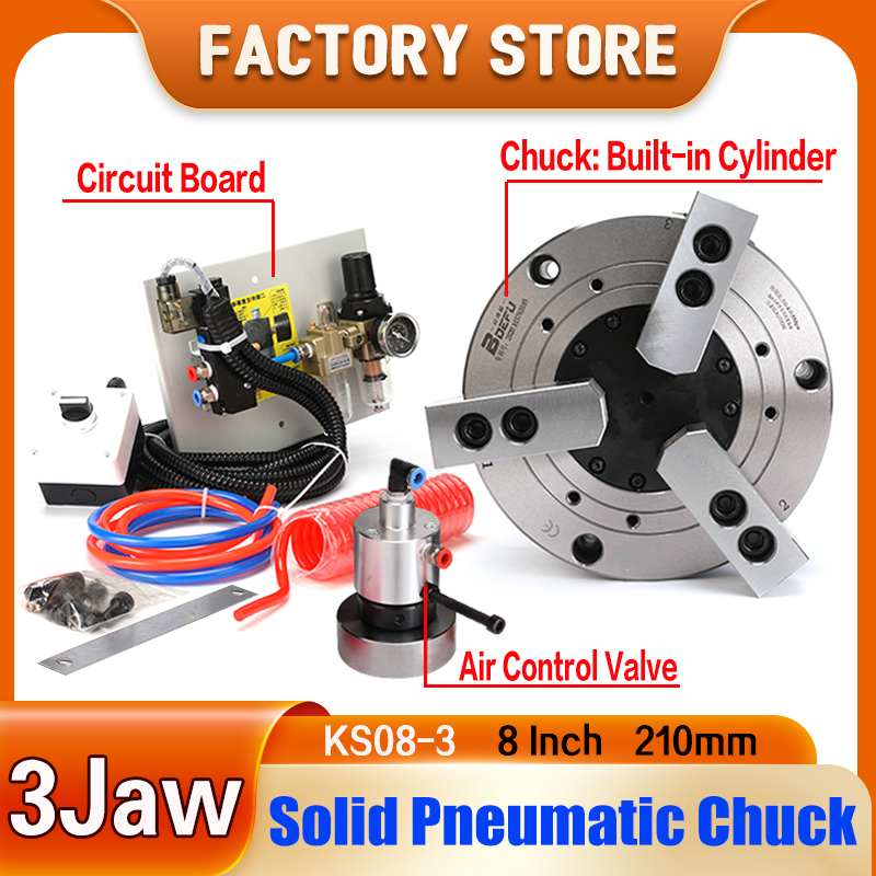 8 inch 210mm 3-jaw Solid Pneum – обзор и цена Power Tools Machine